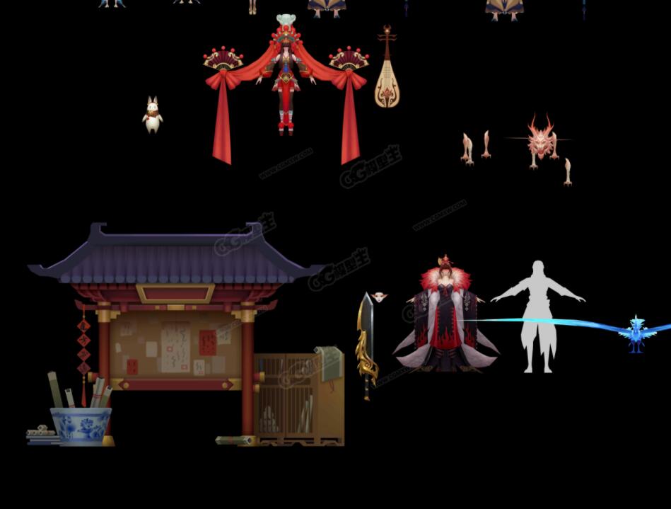 妖神 游戏角色模型 妖兽 狐妖 虎药 仙剑 灵宠 3D游戏模型