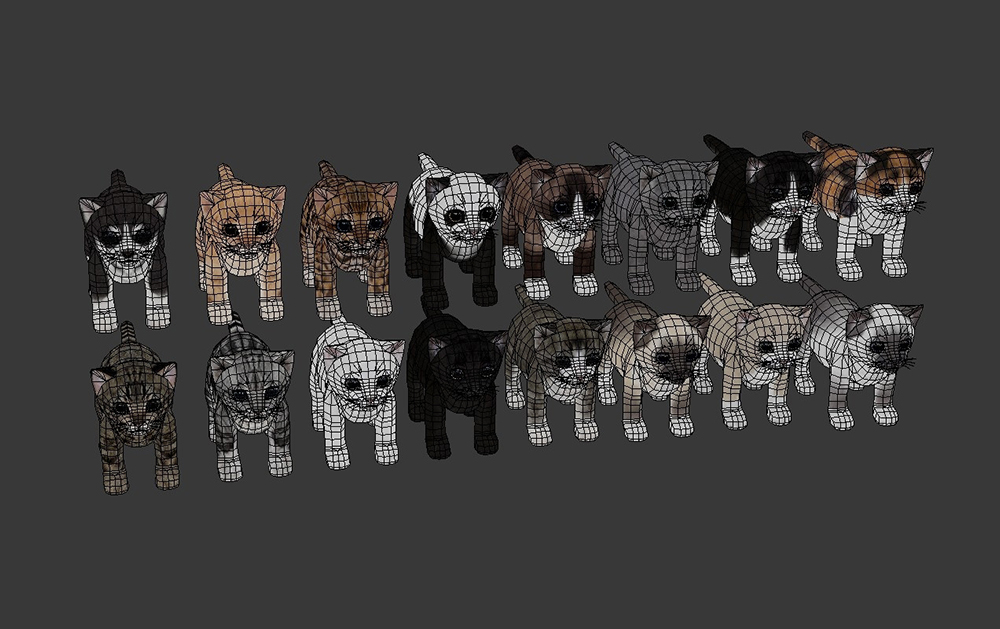 猫咪合集 各种猫3D模型 四边面实用模型