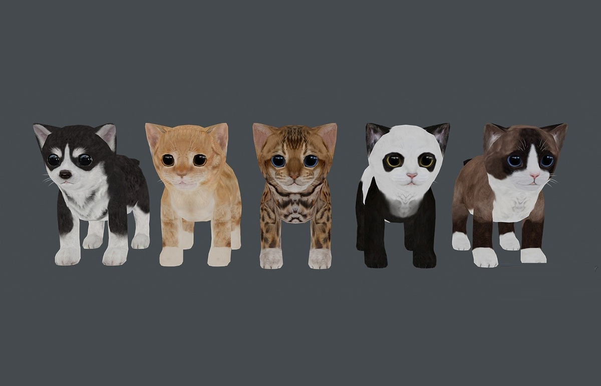 猫咪合集 各种猫3D模型 四边面实用模型