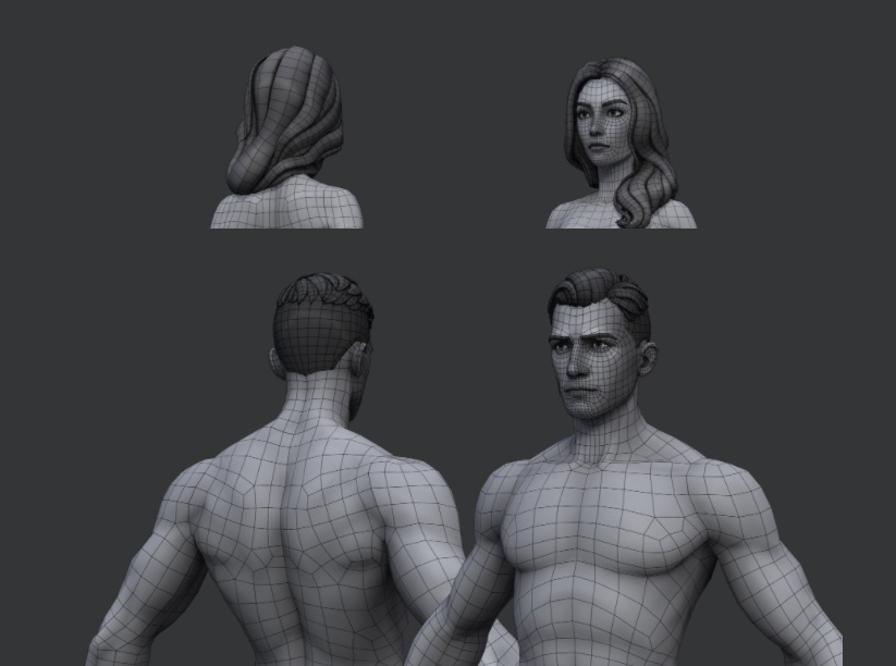 A站 欧美卡通精品男女 Basemeshes 高模 低模 基础模型