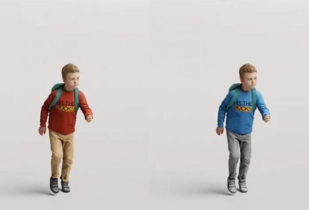 20个小孩人物C4D/MAX/FBX/OBJ/Rhino格式3D模型