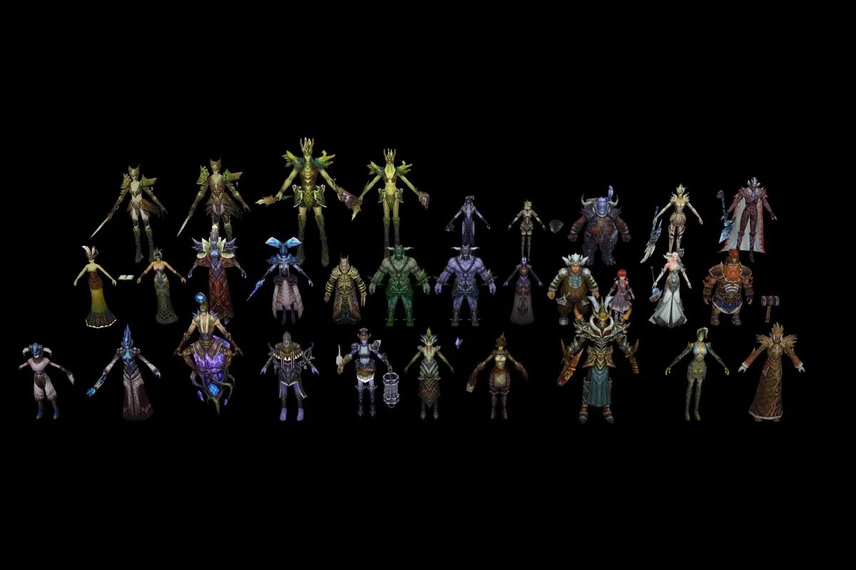 西方魔幻风游戏角色NPC模型