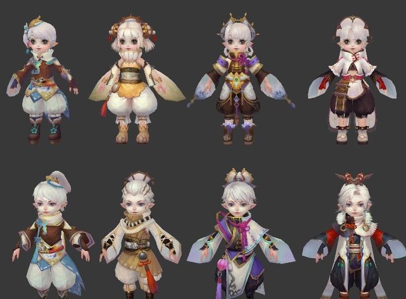 一版Q萌精美动漫3D角色模型