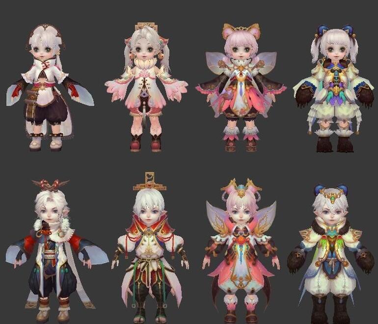 一版Q萌精美动漫3D角色模型
