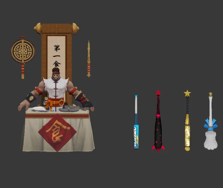 各种颜色服装的花木兰角色3D模型合集