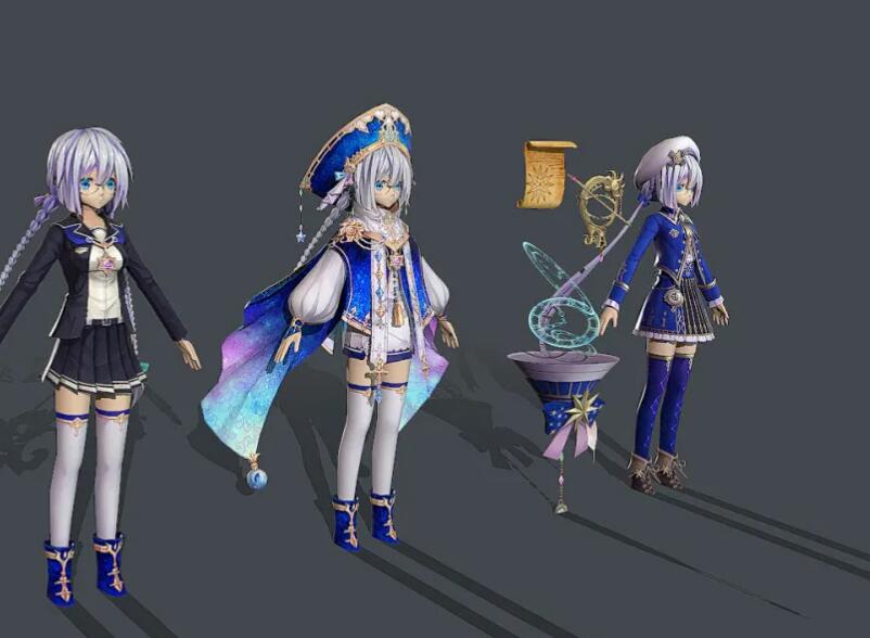 二次元美少女星空学士 小萝莉 小魔仙 美少女战士 美女魔法师3D模型