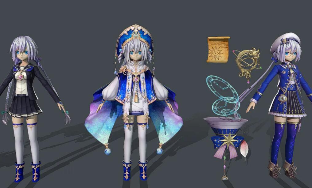 二次元美少女星空学士 小萝莉 小魔仙 美少女战士 美女魔法师3D模型