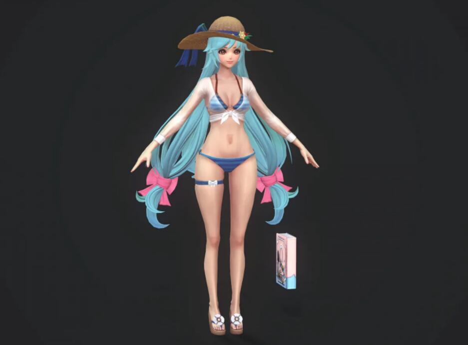 夏日时装 泳装美女 比基尼女孩 沙滩美女3D模型