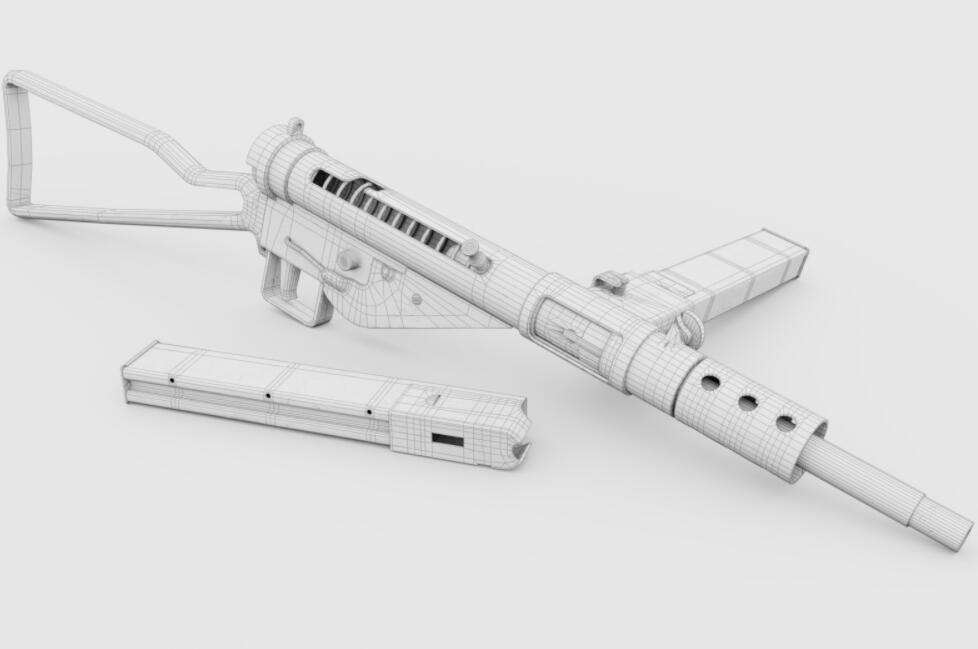 斯登式冲锋枪cg作品