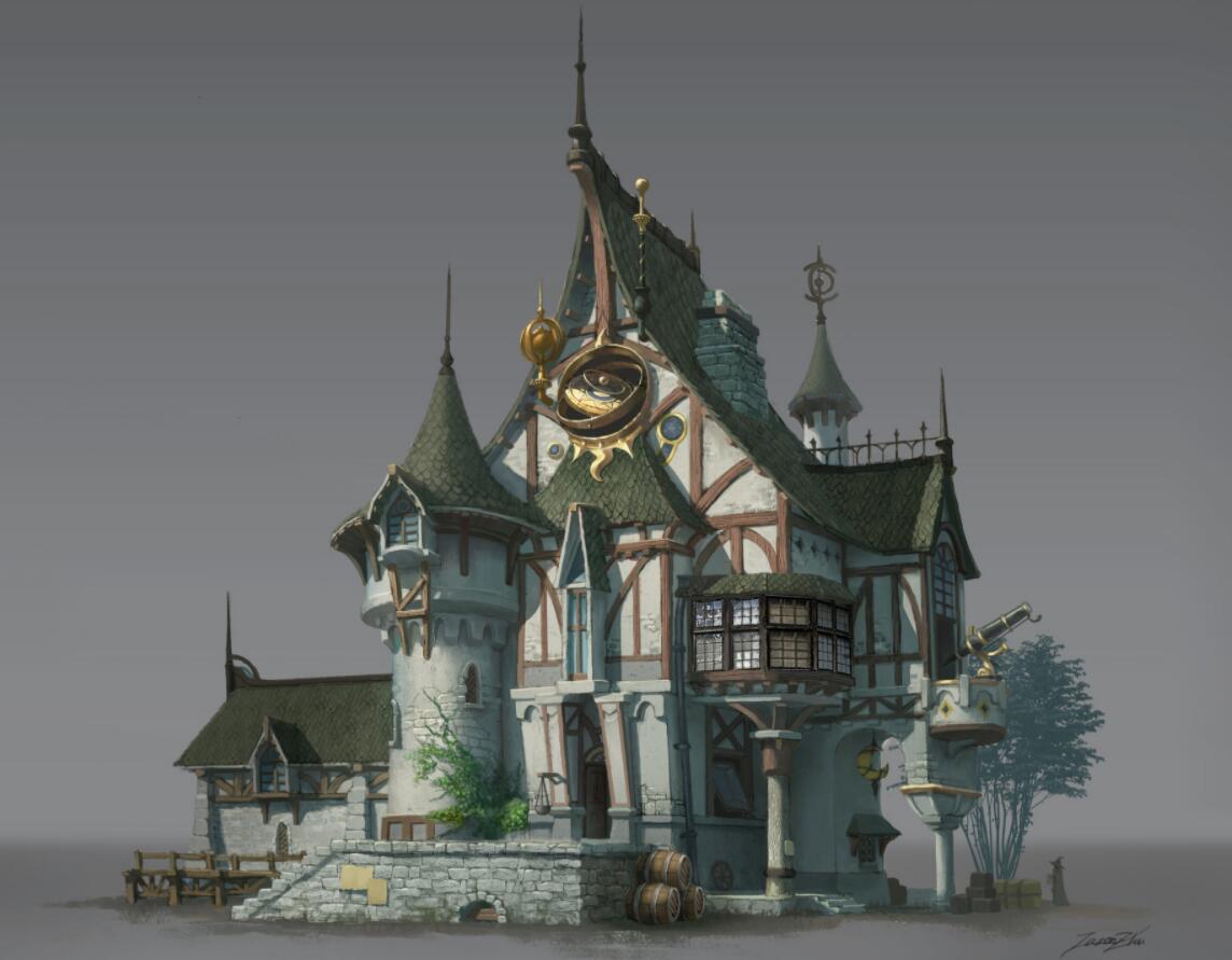 游戏场景建筑原画作品