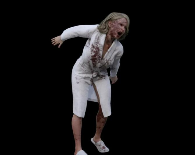 逼真即视感街道僵尸群集3D模型合集