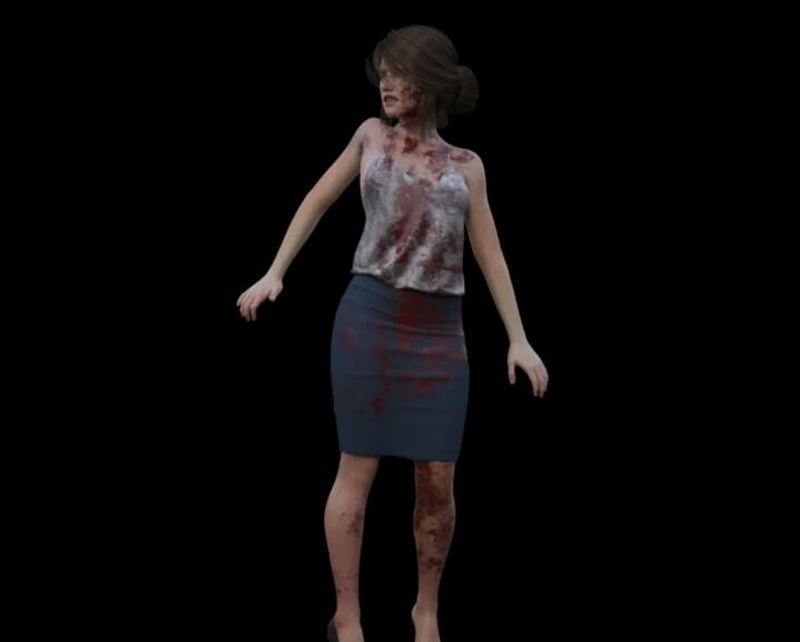 逼真即视感街道僵尸群集3D模型合集