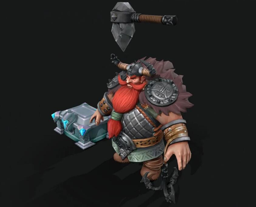 矮人 战士 矮人士兵 部落战士 部落武士 战神 战锤 矮人勇士3D模型