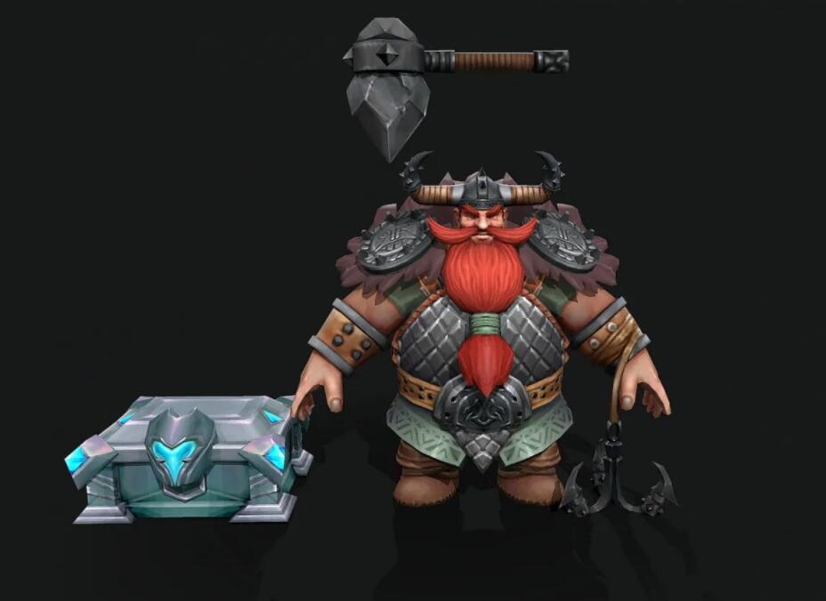矮人 战士 矮人士兵 部落战士 部落武士 战神 战锤 矮人勇士3D模型