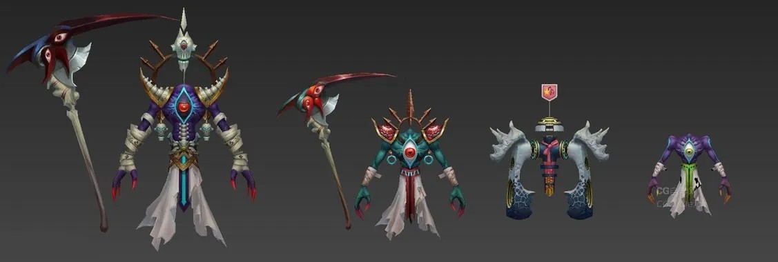 一套不错的日韩卡通仙侠3D角色模型