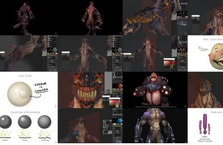 Zbrush 魔幻怪物角色设计细化雕刻视频教程 附源文件 ZB PS SP