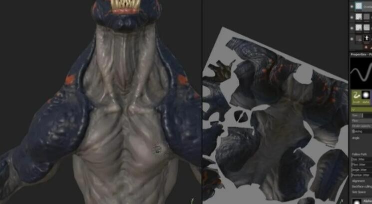 Zbrush 魔幻怪物角色设计细化雕刻视频教程 附源文件 ZB PS SP
