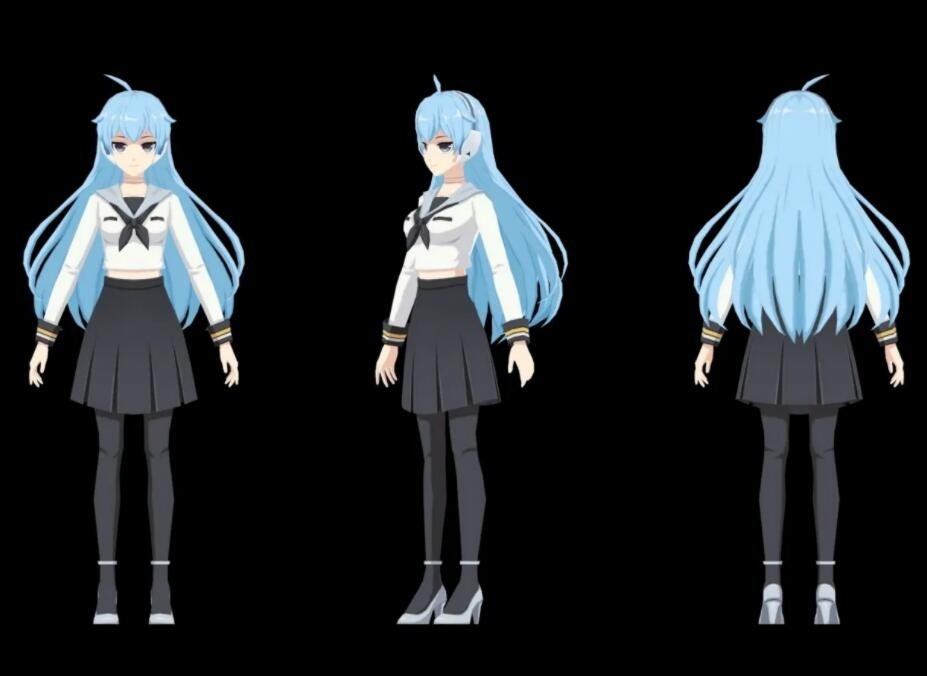 穿校服的女孩模型