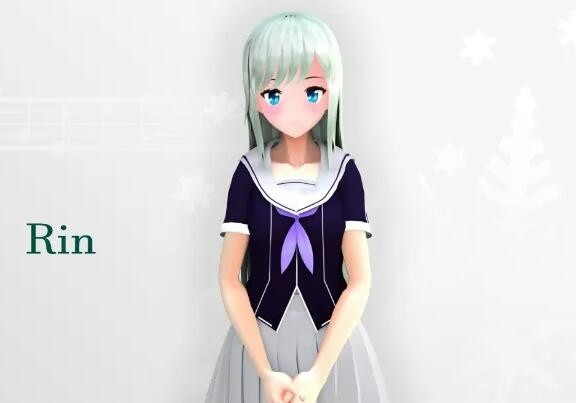带绑定的日漫风格卡通二次元女孩3d模型