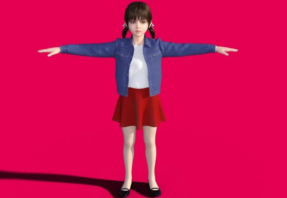 忧郁的小女孩3D模型