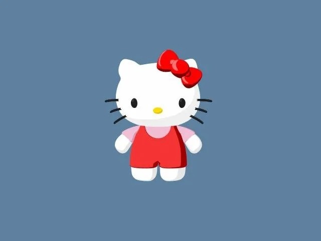 超萌可爱的helloKitty粉红色小猫卡通角色maya模型下载