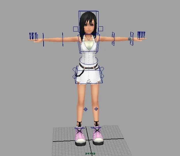 漂亮的卡通女孩maya模型 有绑定