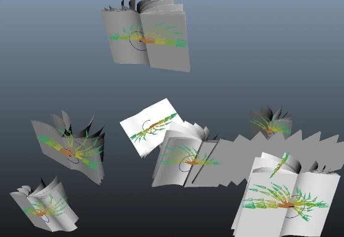 书海、翻书、书丛动画场景模型