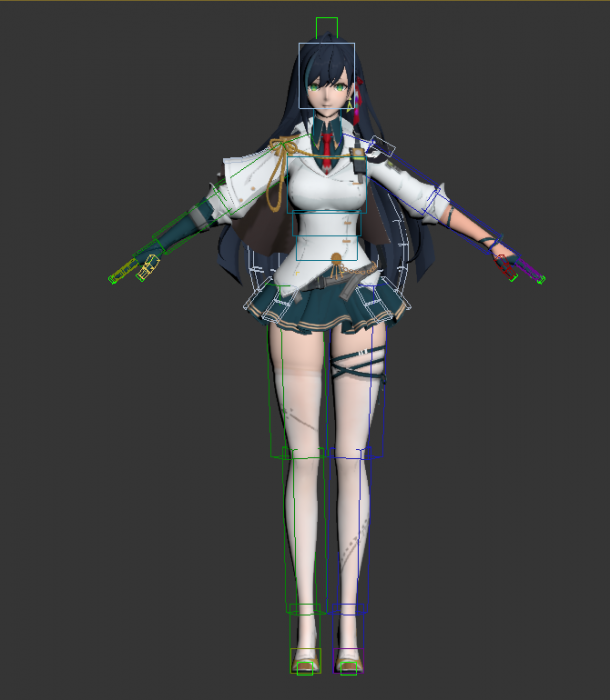 凛夜 3dmax绑定模型