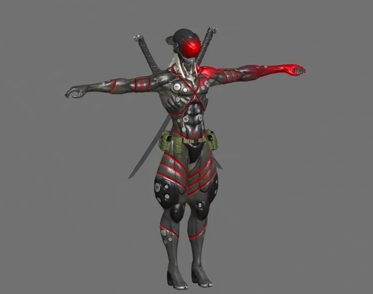 带跳舞动作的杀手武者游戏角色3dmax模型下载！