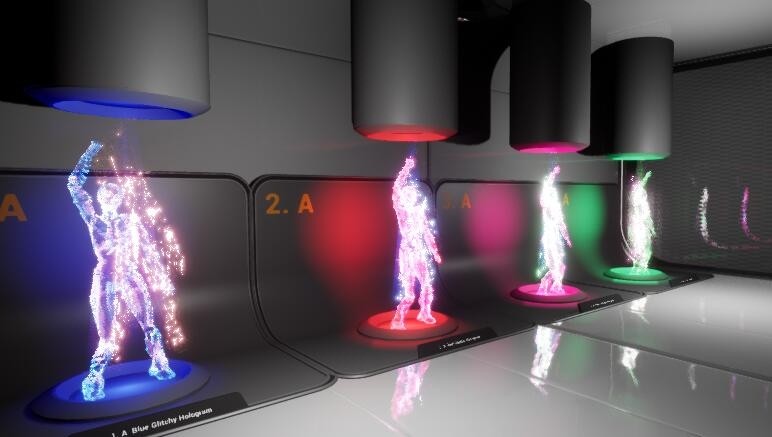 虚幻4 UE4 赛博朋克虚拟投像效果特效资源包 Cyberpunk FX Pack