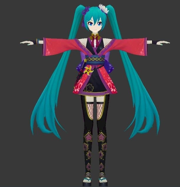 初音未来 人物模型 二次元 卡通