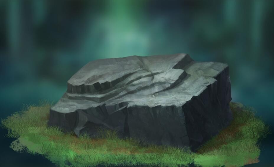 石头手绘教程 岩石原画教程 石头画法 图文教程