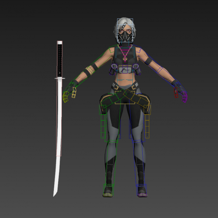 科幻女武士游戏模型带绑定