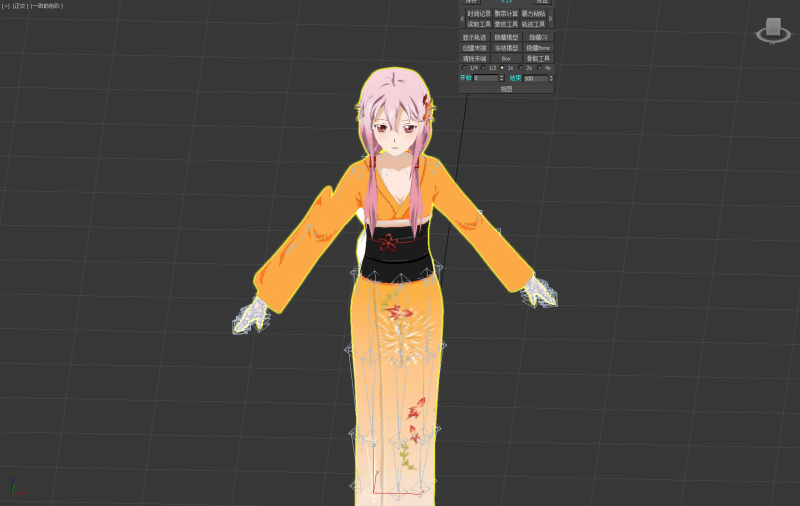 日式黄色和服美少女3D游戏模型