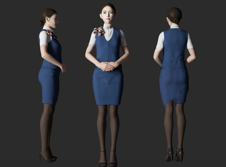  现代职业装女性人物模型 免费下载 