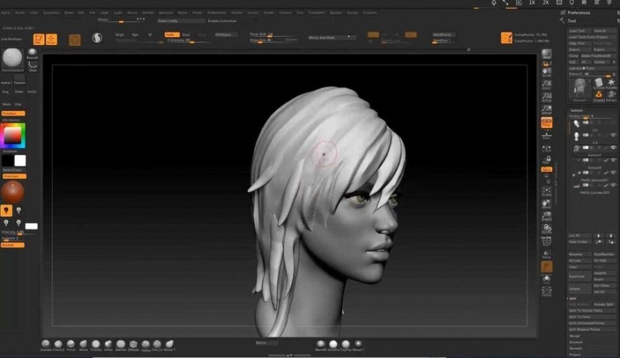 Zbrush游戏女性剑士角色雕刻制作完整流程视频教程