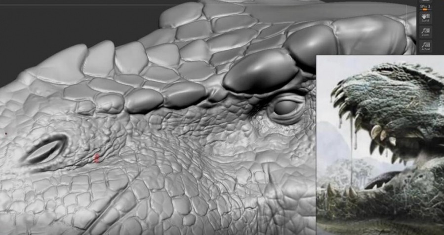 Zbrush恐龙模型雕刻CG教程