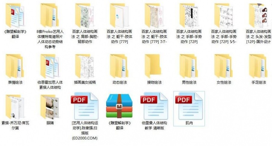 人体学习资料包括+PDF电子书+人物速写参考+解剖 资源集合