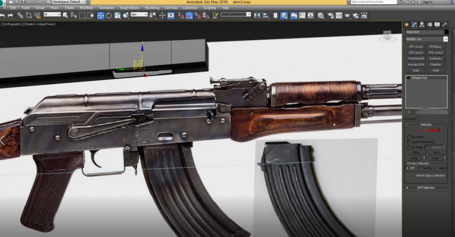 3dmax AK-47枪械全流程教程 英文版 视频超清