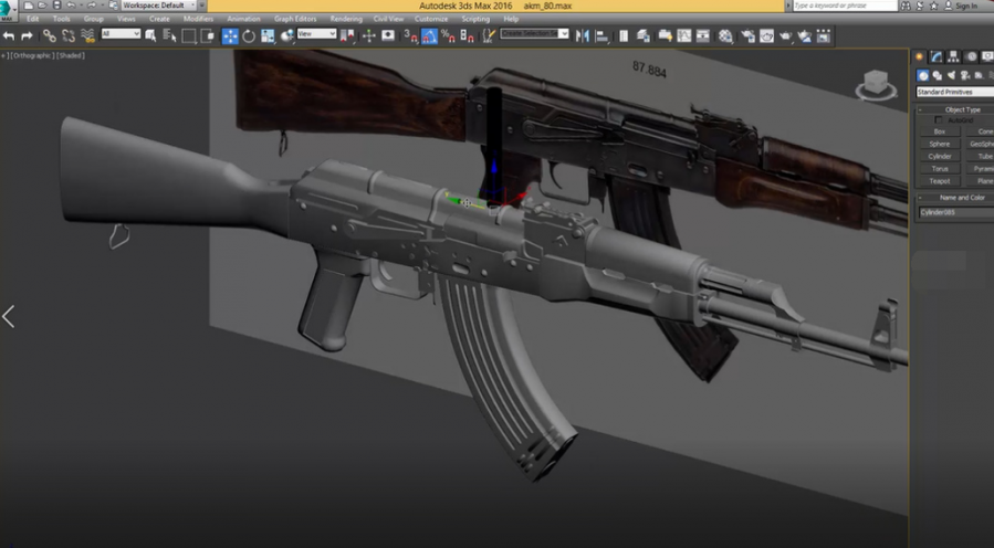 3dmax AK-47枪械全流程教程 英文版 视频超清