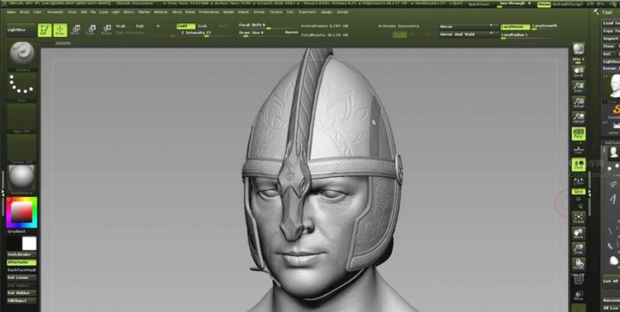 ZBrush三维游戏角色骑士大师级制作视频教程