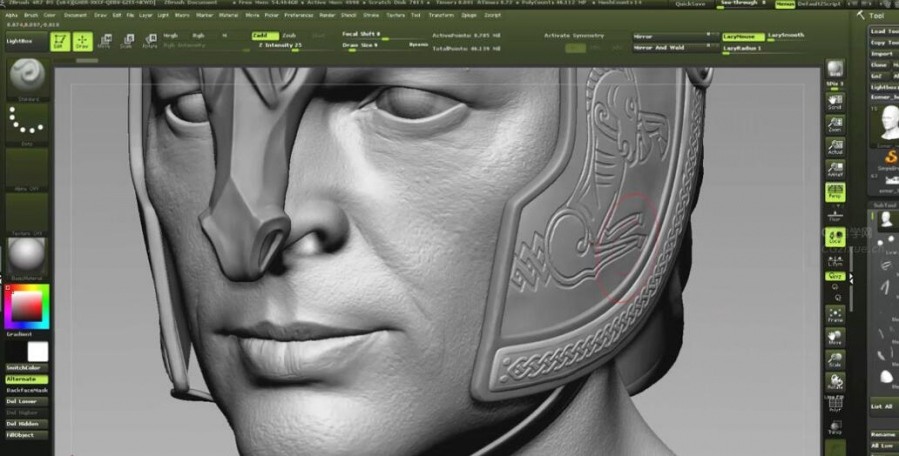 ZBrush三维游戏角色骑士大师级制作视频教程