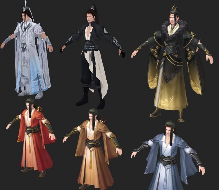 免费分享一套精美次世代武侠风游戏角色模型