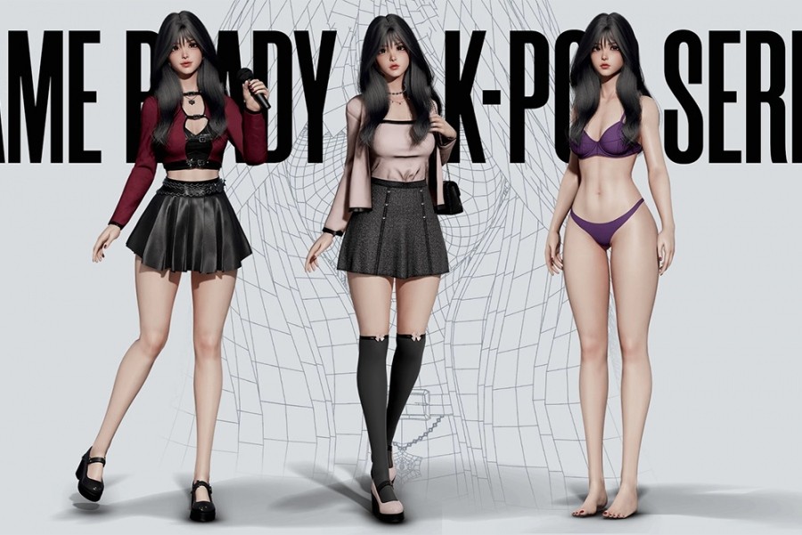 虚幻K-POP SERIES - Mina 漂亮女孩 现代美女人物角色模型UE5 免费下载！