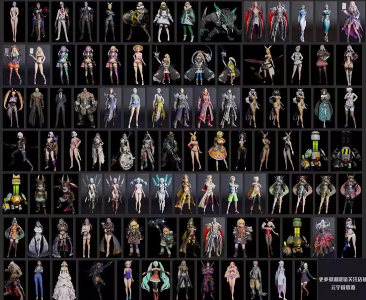 3D美女模型二次元角色元宇宙Blender模型带骨骼绑定