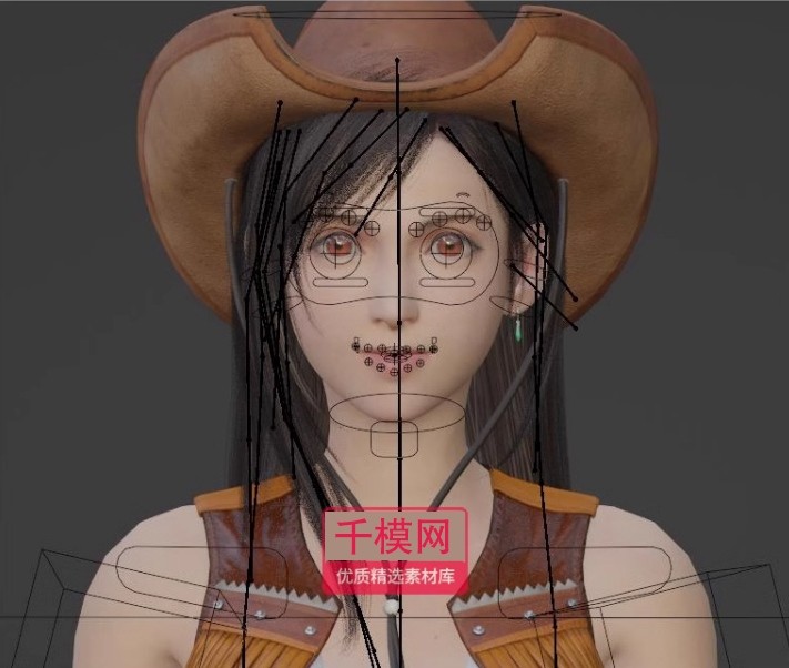 Blender人物模型3D次世代动漫美女游戏角色模型免费下载