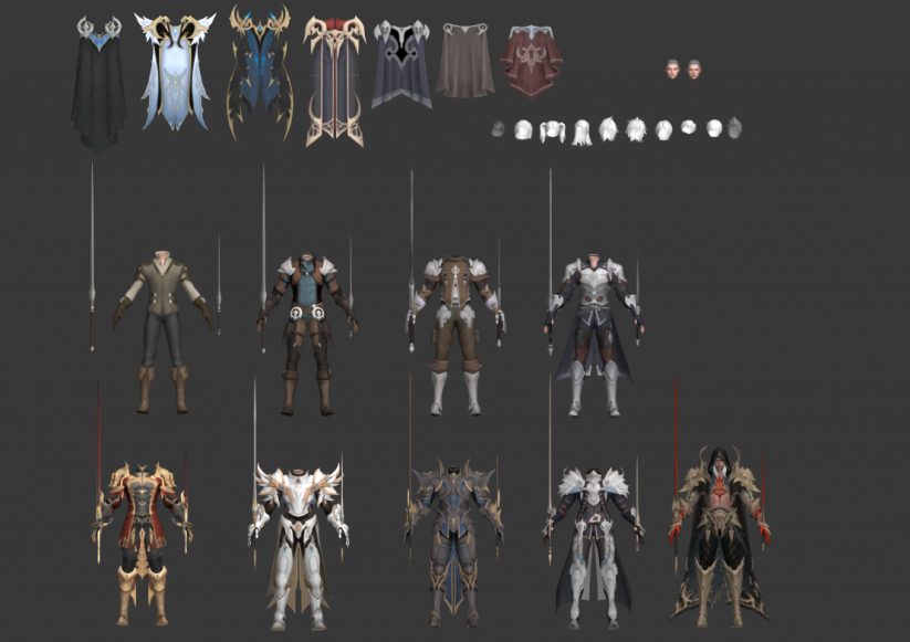 日韩 魔幻 次时代PBR 手游【Project V4 】 全职业角色服装 NPC 坐骑 怪物模型