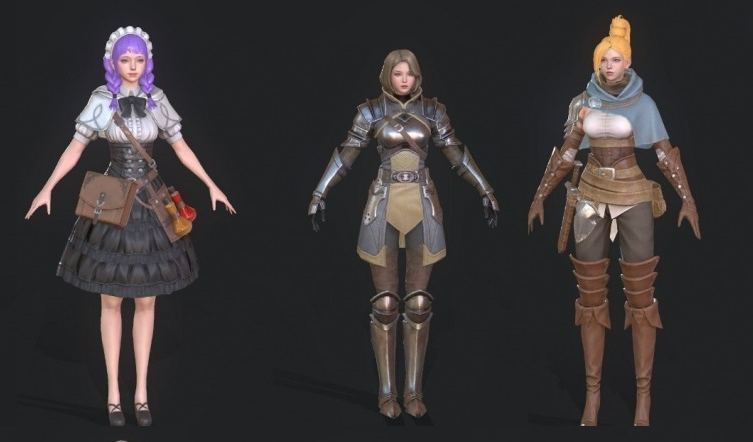 日韩 魔幻 次时代PBR 手游【Project V4 】 全职业角色服装 NPC 坐骑 怪物模型