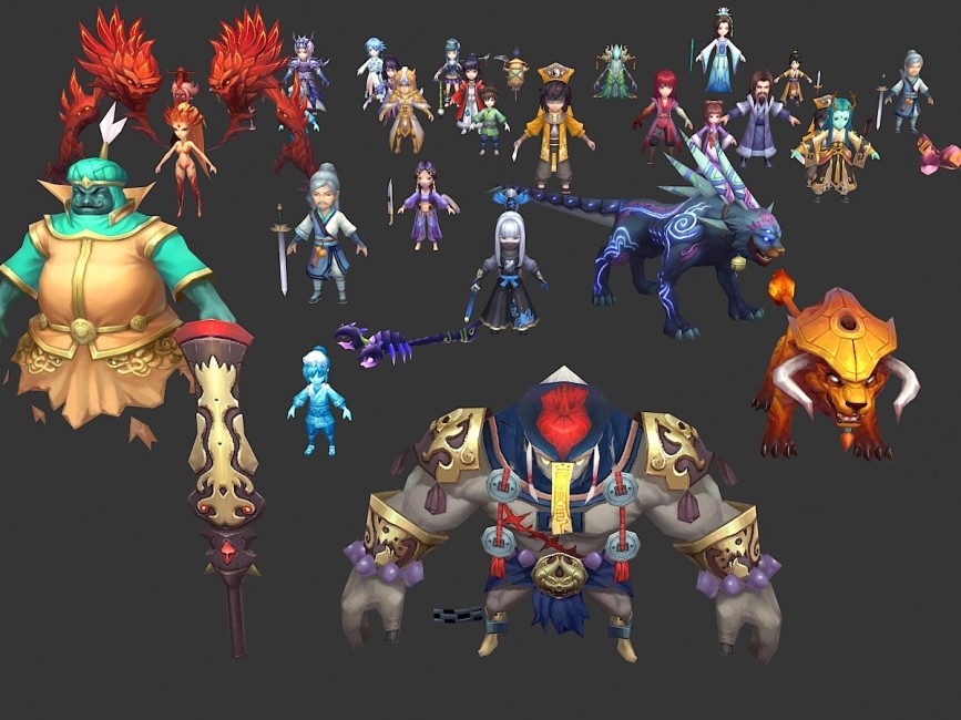 卡通手游仙剑5前传游戏模型