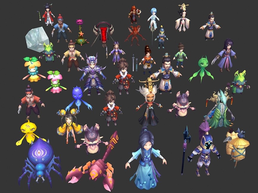 卡通手游仙剑5前传游戏模型